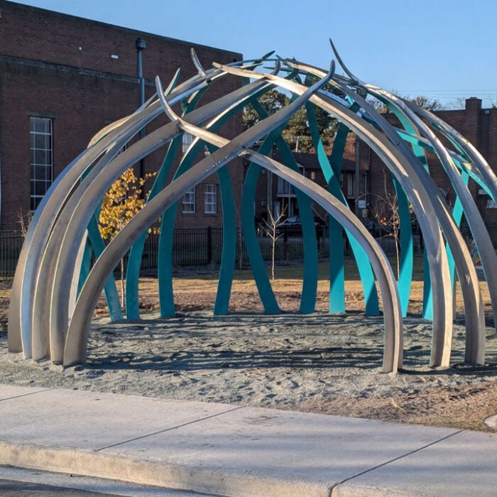 Large-scale site-specific sculpture fabrication in Norfolk VA by Engineered Artworks and artist Sean Orlando