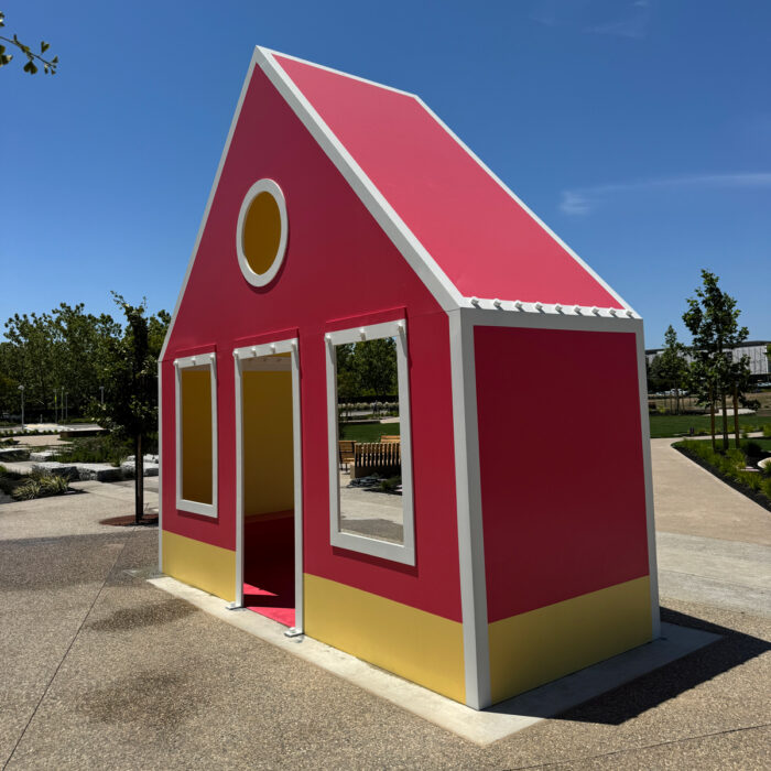 Little Big House is a site-specific public art installation by Roberto Behar and Rosario Marquardt of R&R Studios, installed at the newly developed Heritage Park in San Ramon, California.